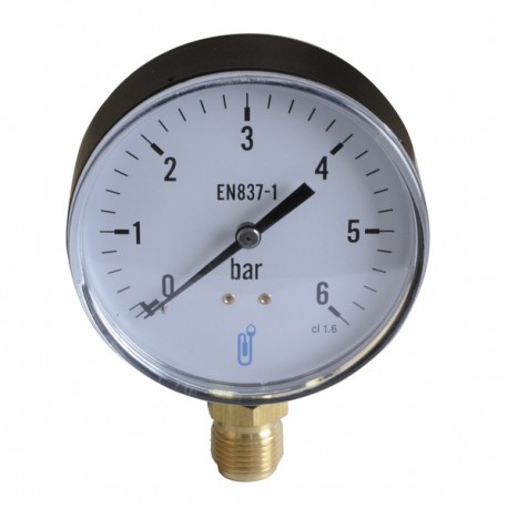 Water & air pressure gauge 0/6 bar ø100mm