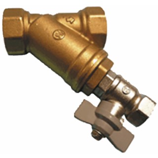 Brass Y-strainer 3/4" with rinsing valve - DIFF