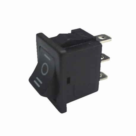 Black switch I/0/II 6A 3XFASTON - DIFF