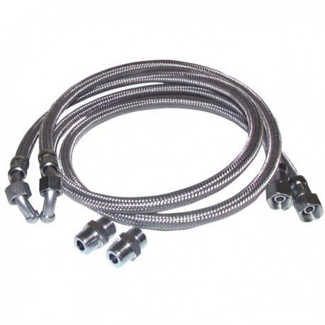 Hose fuel 2 x bent hose 1000mm with 2 fittings - DIFF