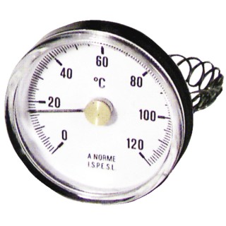 Round thermometer, bracket, build in 0 120°c ø63mm - DIFF