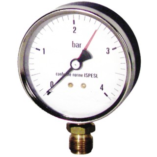 Water steam manometer  0 4 bars ø80mm m3/8" - DIFF