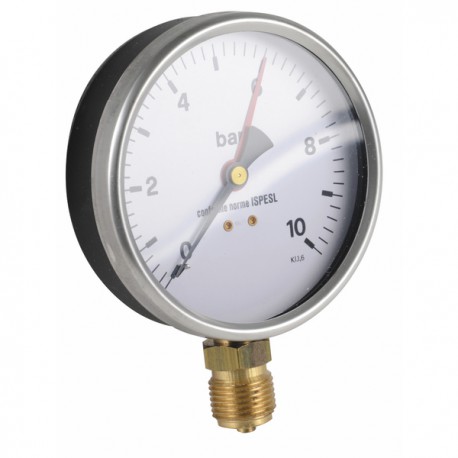 Water steam manometer  0 10 bars ø100mm m1/2" - DIFF