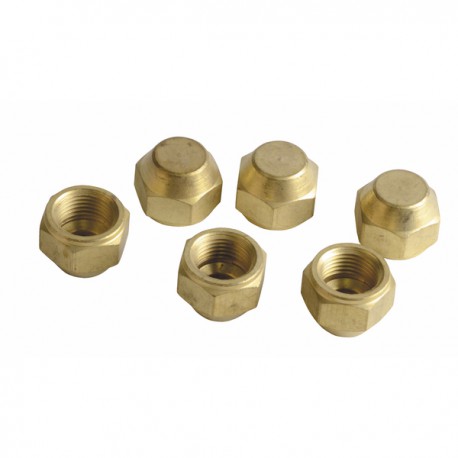 Brass cap flare fitting F3/8"  (X 6)