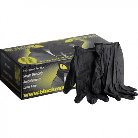 Black mamba gloves size 9/10 (box of 100 gloves) (X 100) - BLACK MAMBA : BLACKMAMBXLT9/10