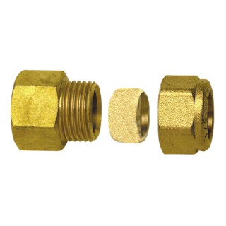 Fitting with ring - Straight F3/8 x tube 12mm  (X 10)