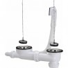 Drain plug assembly with stainless steel siphon for 2-basin sink - NICOLL : 0204311