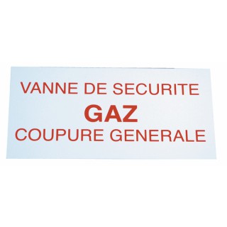 Rigid polystyrene label - Safety gas valve main cut-off  - DIFF