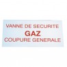 Rigid polystyrene label - Safety gas valve main cut-off  - DIFF