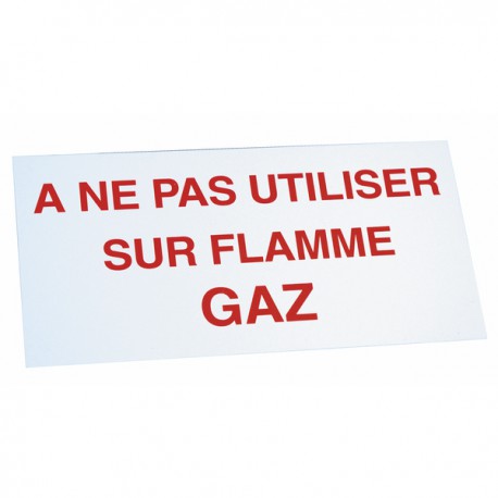 Rigid polystyrene label - Do not use on gas flame