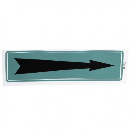 Supple adhesive label arrow with green background (X 10)