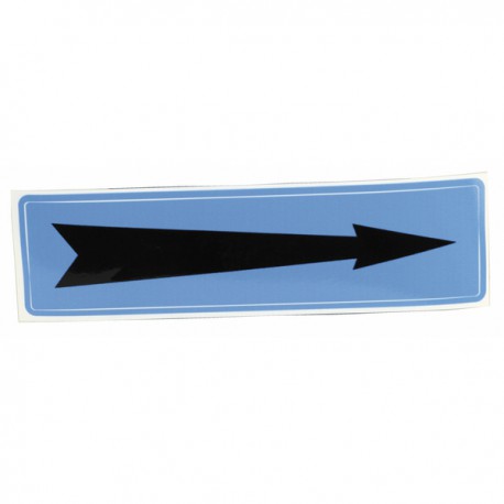 Supple adhesive label arrow with blue background (X 10)