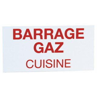 Rigid polystyrene label - Gas lock kitchen - DIFF