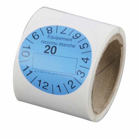 Roll of 100 blue regulation labels blowby play (X 100) - GALAXAIR : ETIQ-REG-B