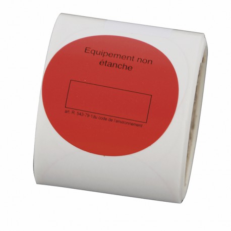 Roll of 100 regulation labels blowby play red - GALAXAIR : ETIQ-REG-R