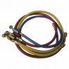 Set of 3 hoses flare connection FF 1/4" with valve - GALAXAIR : SA-CT360-RYB