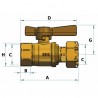 Water meter isolation ball valve straight FF 3/4? - DIFF