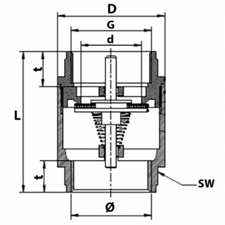 Brass all-position non-return valve nylon valve 1  - DIFF