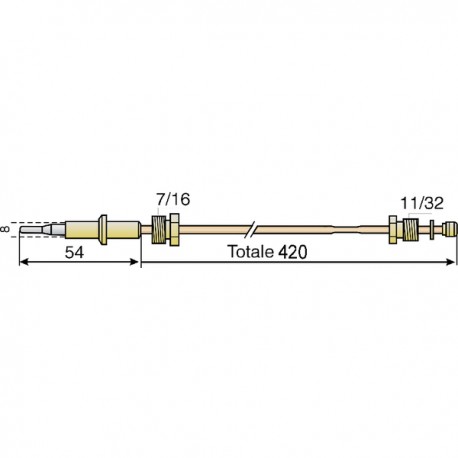 Thermocouple 750mm - DIFF for AO Smith : Q335C1023B