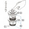 Sink waste plug with manual controlL3215 - NICOLL : 0501074