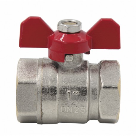 Ball valve FF butterfly handle PN 40 3/4" - DIMPEXP : 1342-34