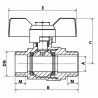 Ball valve MM butterfly handle PN 40 3/8? - DIMPEXP : 1362-38