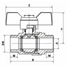 Ball valve MM butterfly handle PN 40 3/8" - DIMPEXP : 1362-38