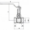 Ball valve FF with extended lever PN 40 3/4" - DIMPEXP : 1346-34