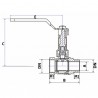 Ball valve MF with extended lever PN 40 1/2" - DIMPEXP : 1356-12