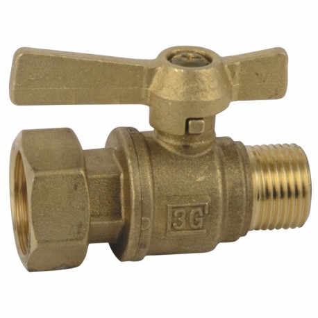 Water meter isolation ball valve straight MF 1/2" 3/4" - DIFF