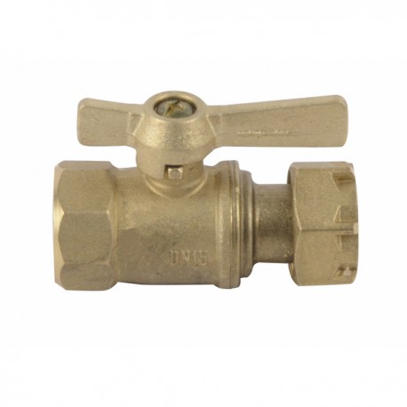 Water meter isolation ball valve straight FF 3/4" - DIFF