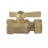 Water meter isolation ball valve straight FF 3/4" - DIFF