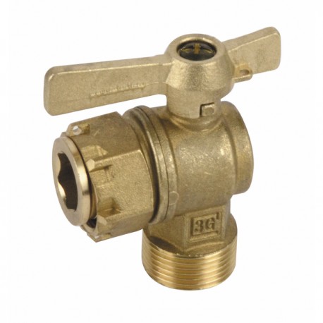 Water meter isolation ball valve angled MF 3/4" - DIFF