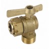Water meter isolation ball valve angled MF 3/4" - DIFF