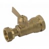 Water meter isolation ball valve straight for PE tube 3/4" - DIFF