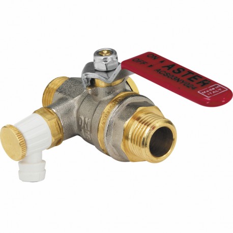 Ball valve with flat bleed handle MM 1" ASTER - EFFEBI SPA : 2373R406
