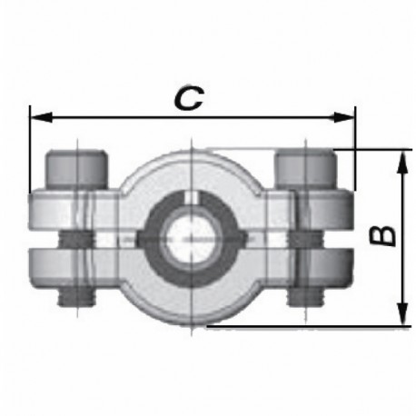 Long steel repair collar DSL 42.4 (1-1/4") - GEBO : 01.252.28.04