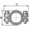 Short steel repair collar DSK 48.3 (1-1/2") - GEBO : 01.260.28.05