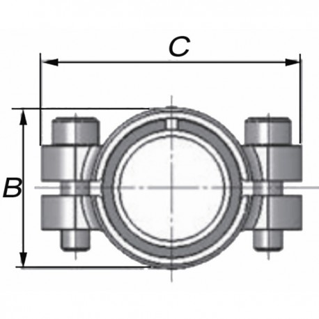 Short steel repair collar DSK 60.3 (2") - GEBO : 01.260.28.06