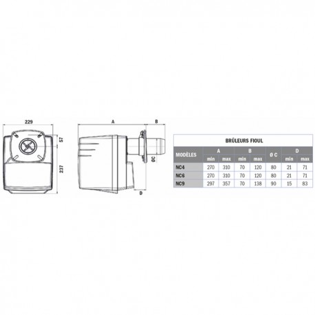 Burner NC4 H101A 20 - 30kW - CUENOD : 3832014