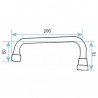 Connection and gooseneck - Pouring spout on F20/27 x 200mm - DIFF