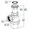 Drain - Basin drain L211 - NICOLL : 0201001