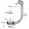 Stoneware sink waste plug - with overflow pipe - NICOLL : 0204601