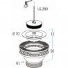 Waste outlet valves and fittings - Stainless bond plug with no overflow - NICOLL : 0204014