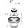 Waste plug for sink 560 - NICOLL : 0204004