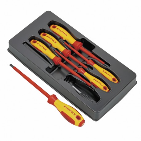 Set of 6 1000V voltage flat/PHILLIPS screwdrivers - KNIPEX : 00 20 12 V01