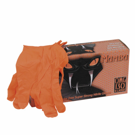 Black mamba gloves size 8/9 orange (X 100) - BLACK MAMBA : BLACKMAMBA ORANGE TL