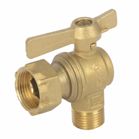 Water meter isolation ball valve angled MF 1/2" 3/4" - DIFF