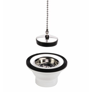 Dump - Stainless sink drain valve with plug. - VALENTIN : 705100 000 00